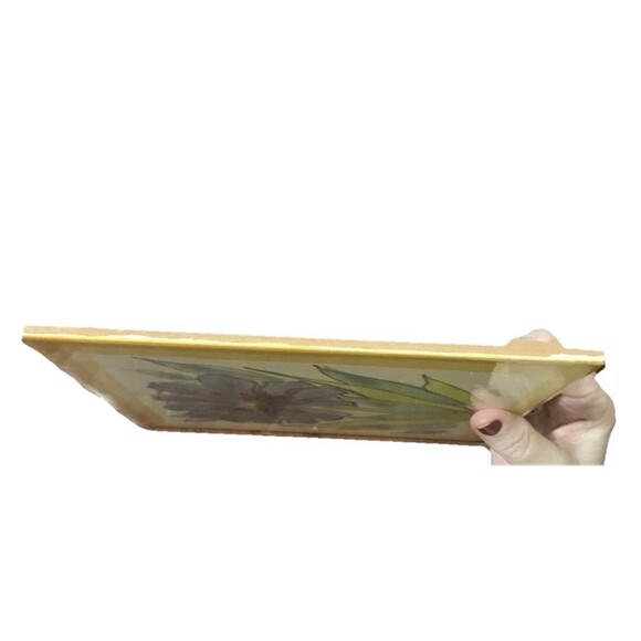 Italian Hand  Painted tile/trivet Made in Italy Vitage Blue Green Flower glazed - Picture 16 of 16